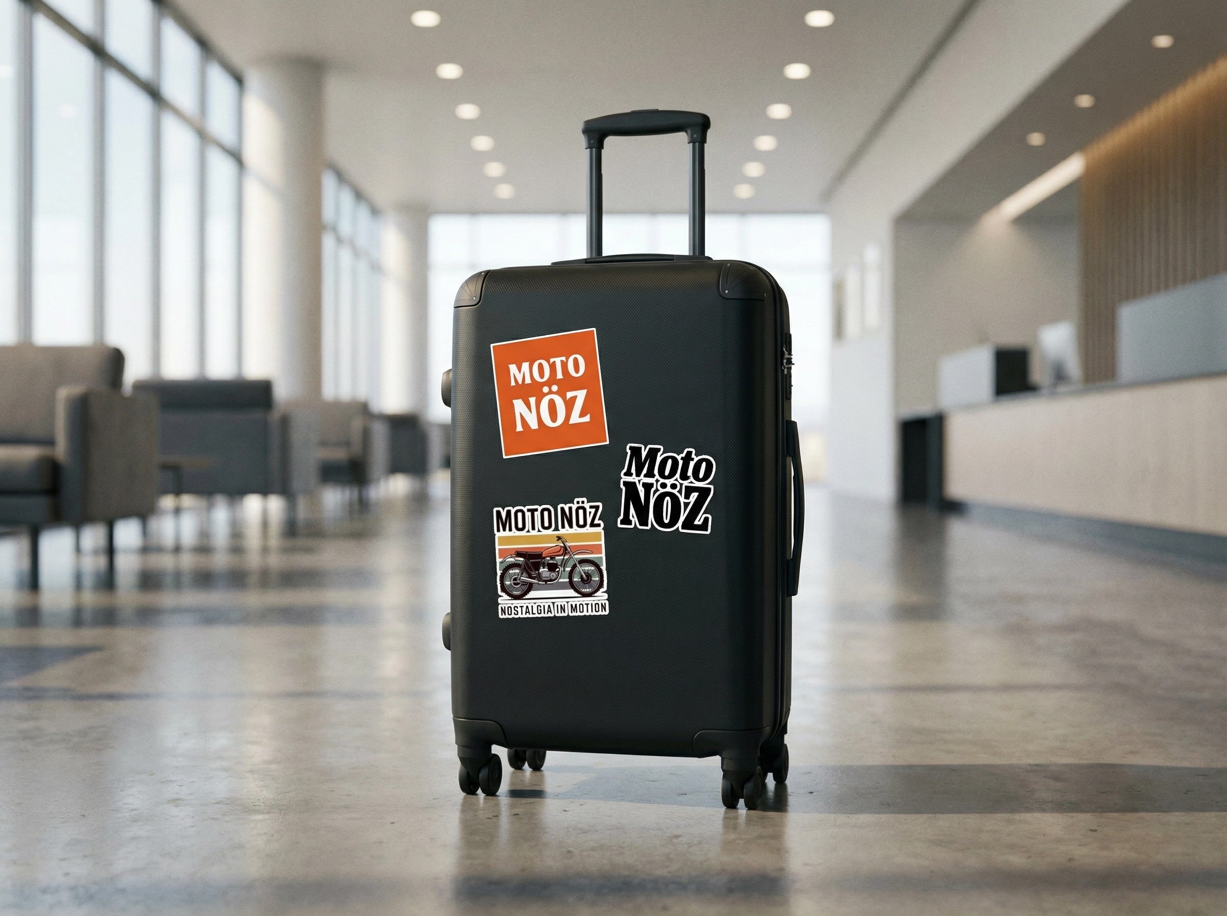 Moto NÖZ Vintage Motorcycle Sticker Sheet — Retro Racing Decal Set