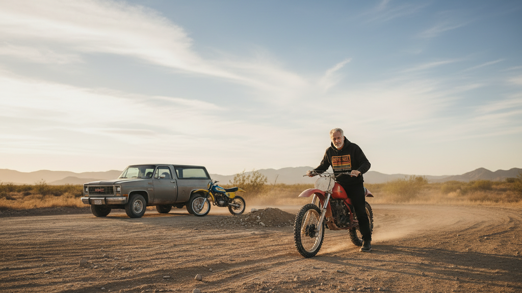 Heritage Block Hoodie with Yukon Truck and Open Sky