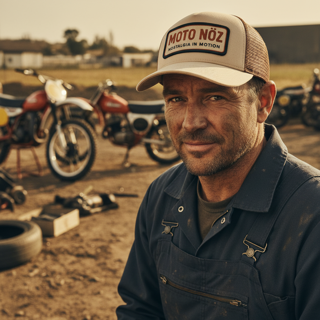 Male model in NÖZ Trucker Cap with roughneck outdoor look