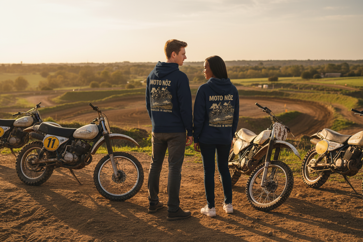 MOTO NÖZ Navy Hoodie Back View Duo Track