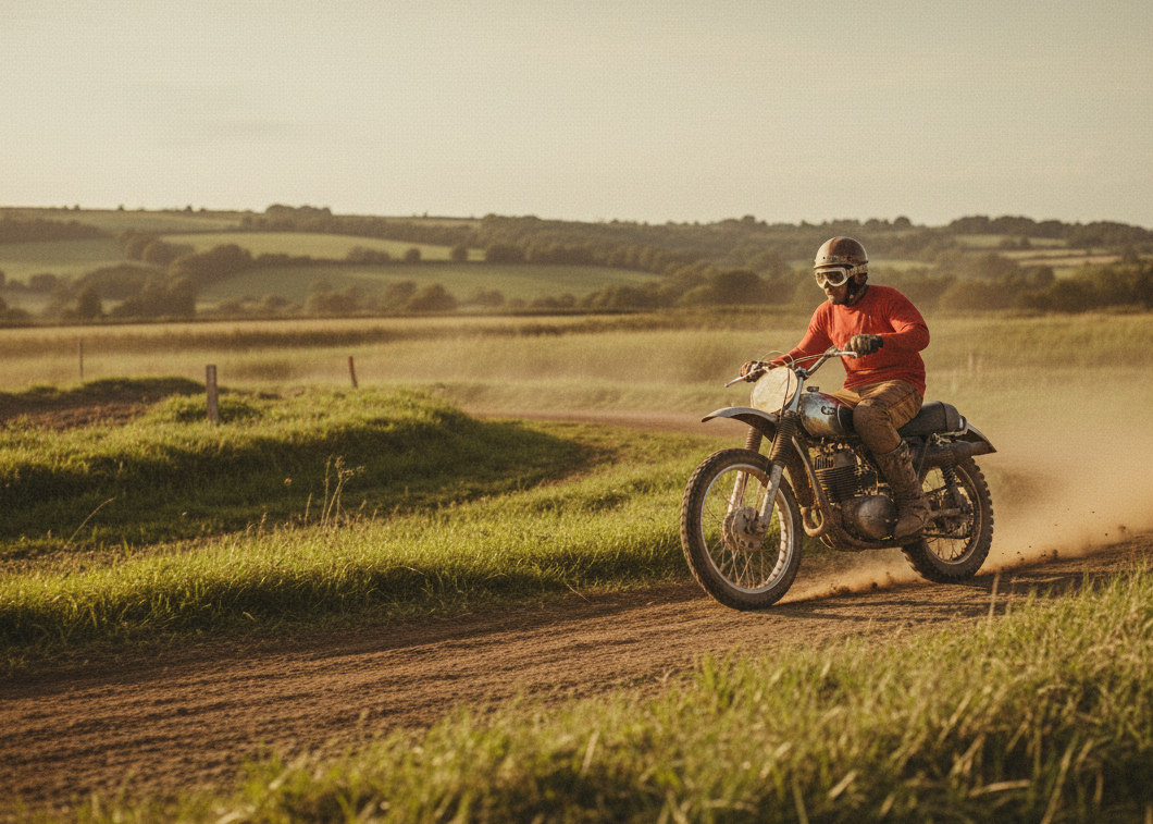 Vintage European Motocross Rider