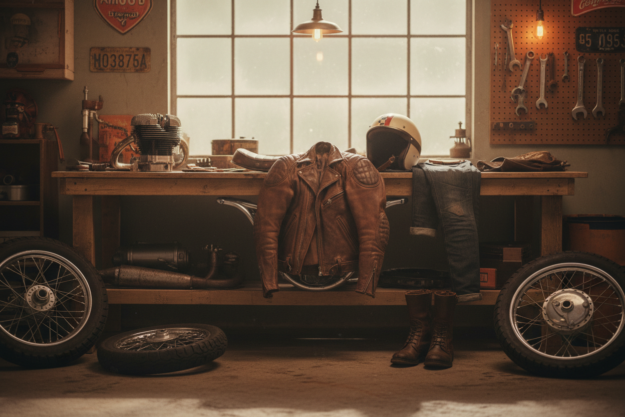 Vintage Motorcycle Gear Hero Banner